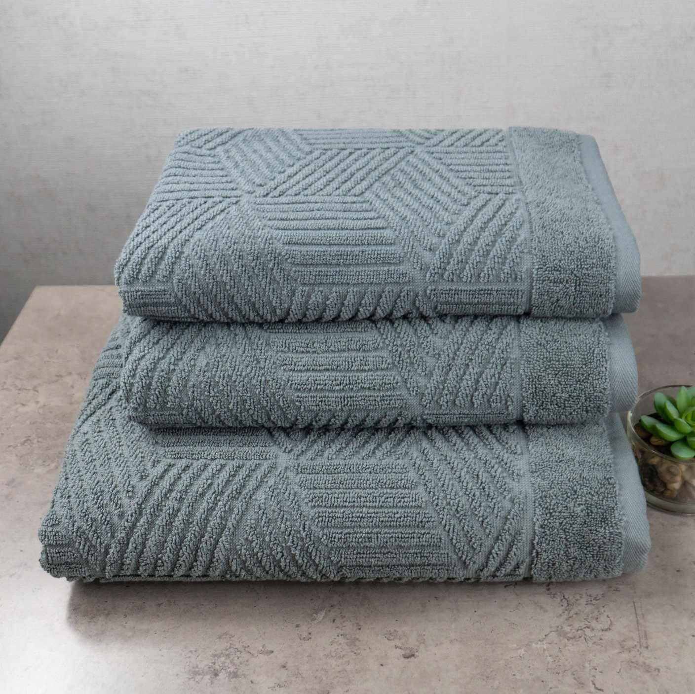 Комплект махровых полотенец GM Textile Уэльс 3 шт. Темно-мятный (500-k-wales-dmint)