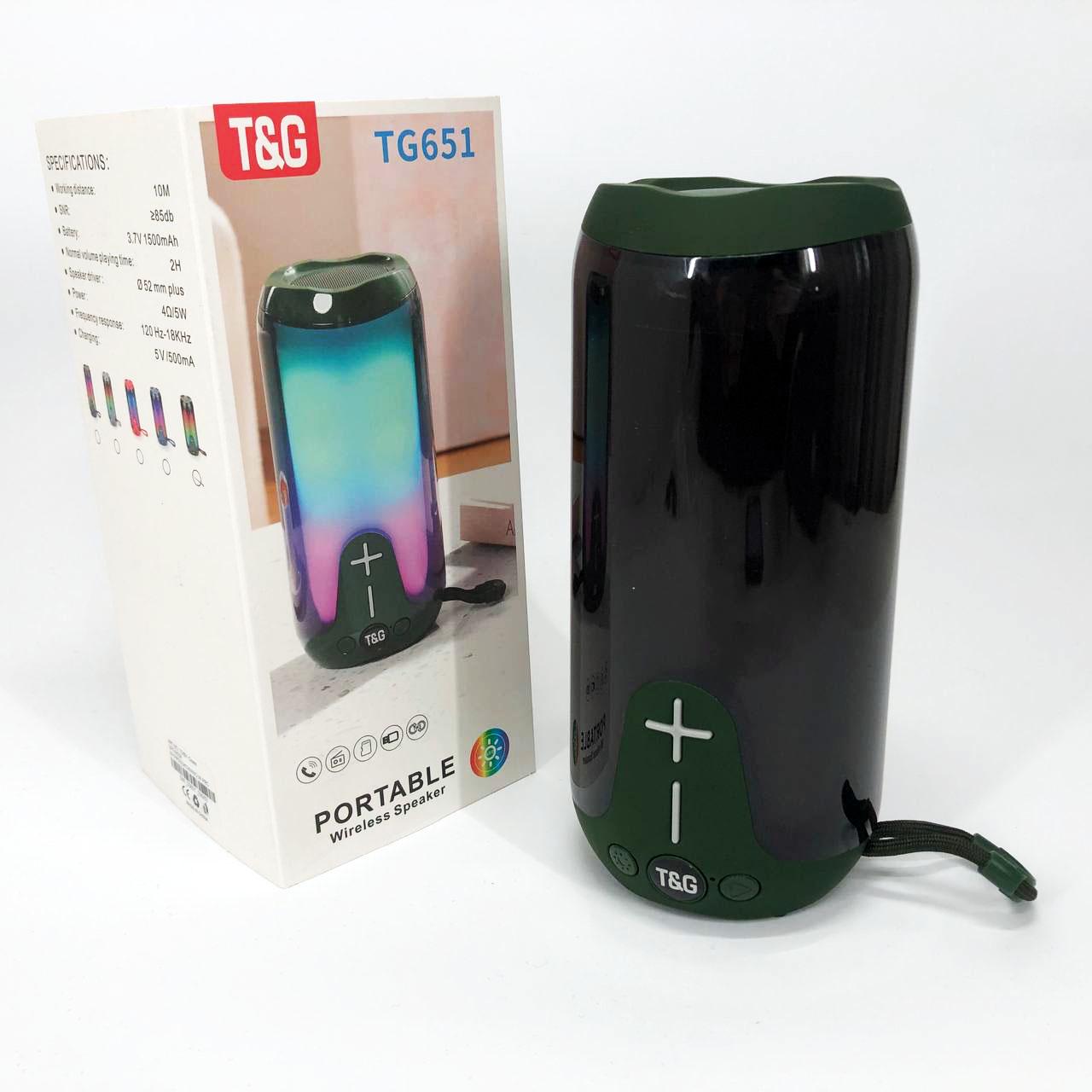 Колонка портативна з RGB підсвітком TG651 Зелений - фото 9 Колонка портативна з RGB підсвітком TG651 Зелений - фото 9