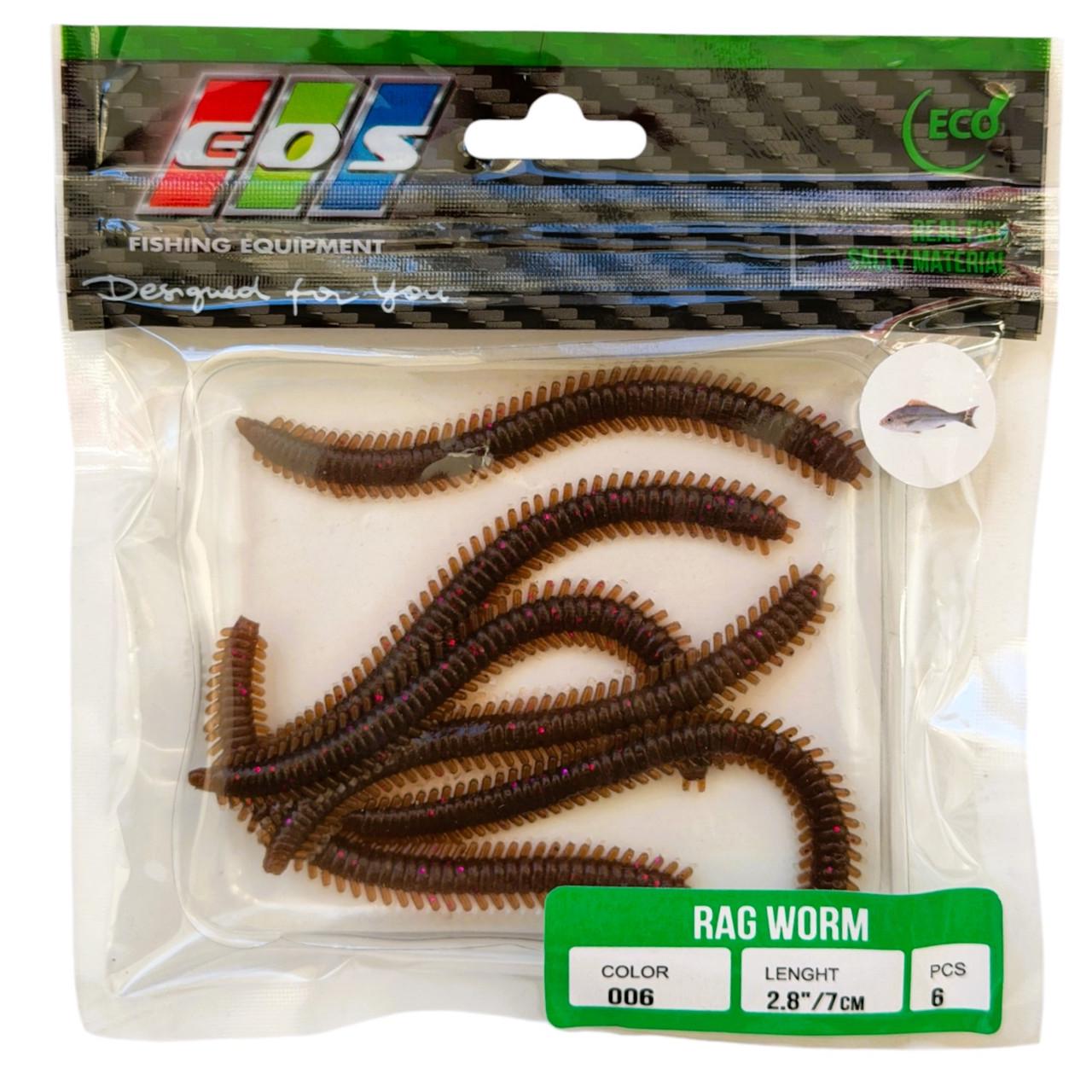 Морской червь силиконовый Rag Worm EOS color 006 6 шт./упак Коричневый (3226166774)