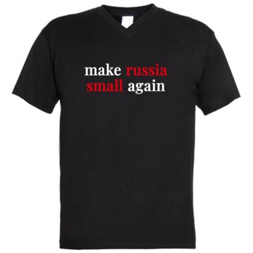 Футболка чоловіча з V-подібним вирізом з написом "make russia small again" L (18457219-2-208113)