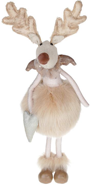 Фигура декоративная Девочка Лось 24х16,5х52 см Розовый крем (BD-831-305)