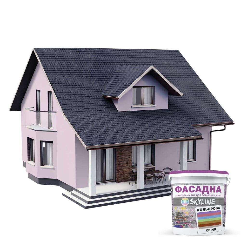 Фарба акрил-латексна фасадна Skyline 1010-R10B 3 л Азалія (650c0cce4bc23147a0718af0) - фото 3 Фарба акрил-латексна фасадна Skyline 1010-R10B 3 л Азалія (650c0cce4bc23147a0718af0) - фото 3
