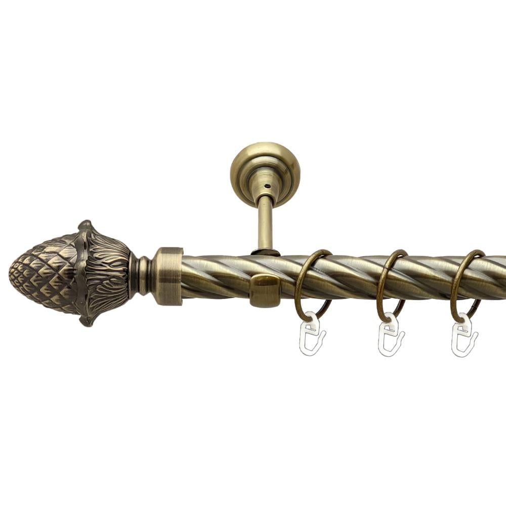 Карниз Orvit Цинара металевий однорядний відкритий скручена труба кільце металеве 25 мм 160 см Антик (00-00024376)