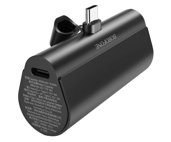Батарея портативная Borofone BJ35 Pocket Type-C 5000mAh Black - фото 3 Батарея портативная Borofone BJ35 Pocket Type-C 5000mAh Black - фото 3