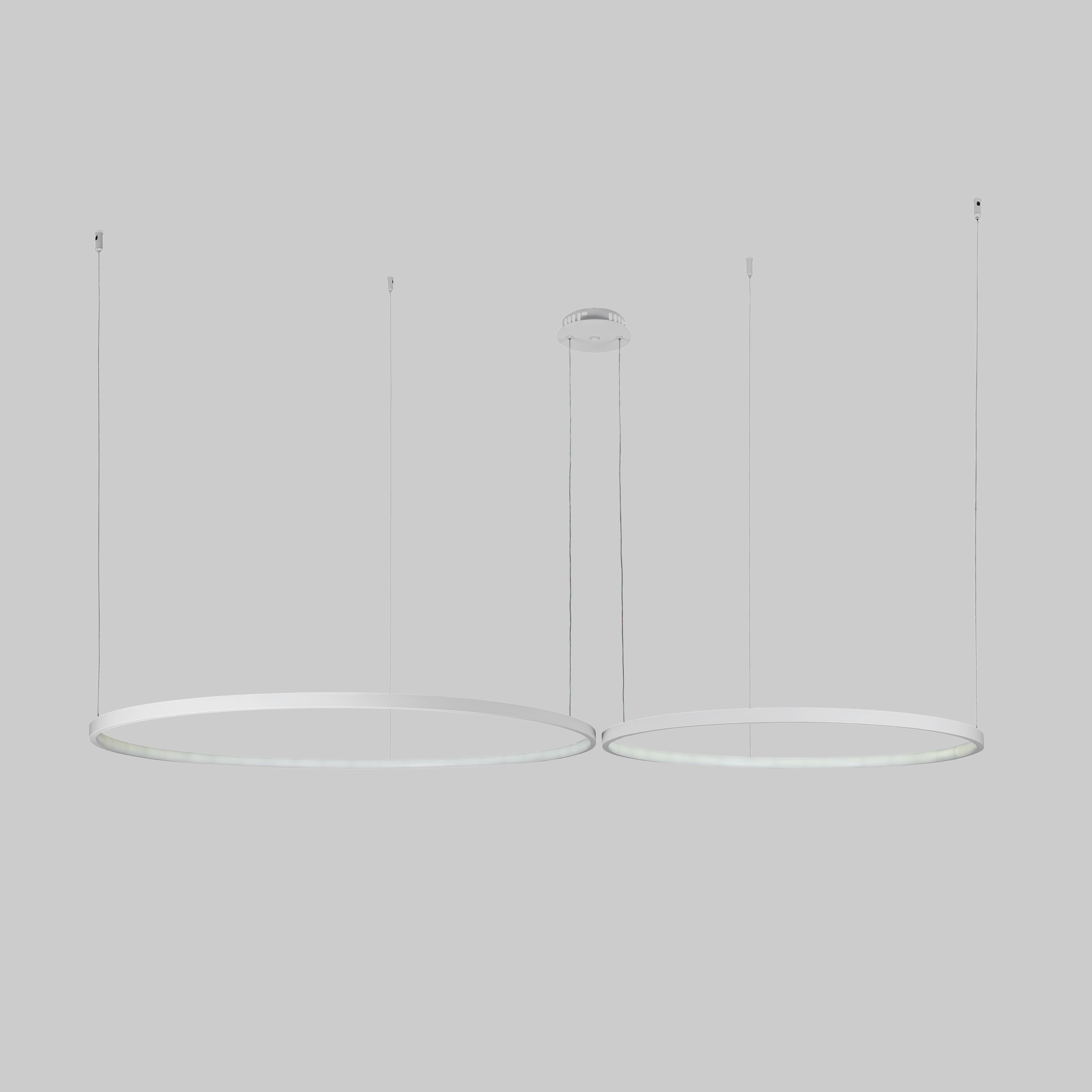 Люстра светодиодная Circle в виде двух колец 80/100 см Белый (52-9832-2B WHITE LED (800/1000))