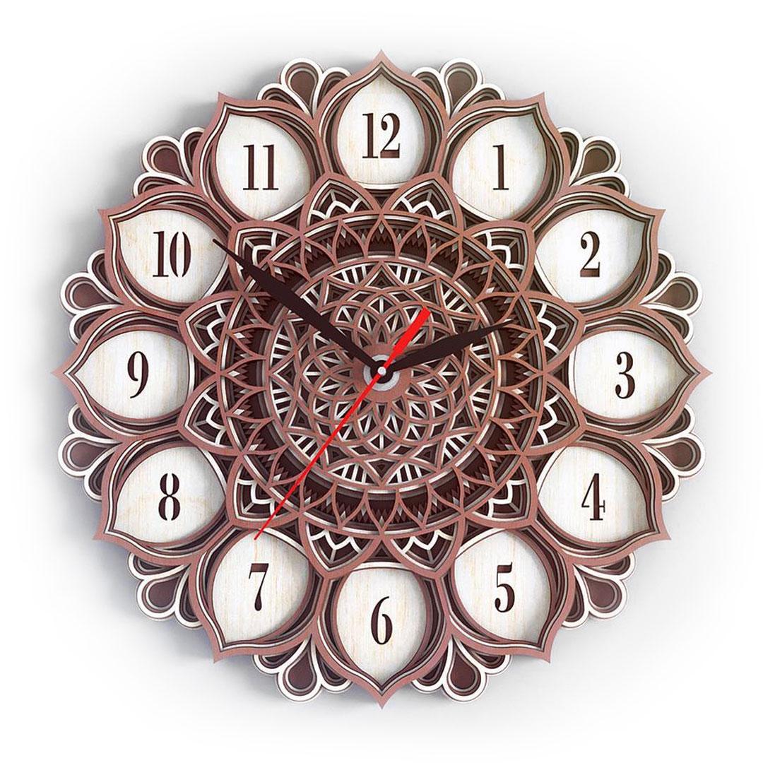 Настенные часы из дерева Мандала MCLO10001 окрашенные