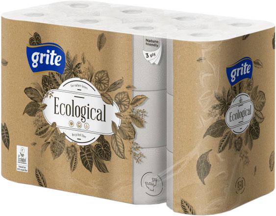 Туалетний папір GRITE Ecological 14,85 м 3 шари 24 рулони (3TGPLE3324_1728)