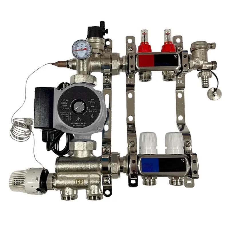 Колектор Standart на 2 виходи у зборі для теплої підлоги 1"-3/4"