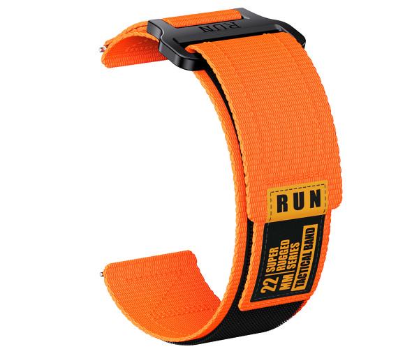 Ремешок Nylon Run для смарт-часов Garmin Venu 3 45 мм с универсальным креплением 22 мм Оранжевый