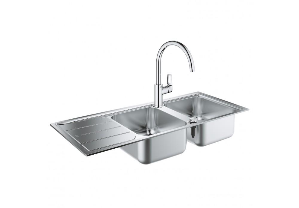 Набор Grohe мойка кухонная K500 31588SD0 со смесителем BauLoop 31368001