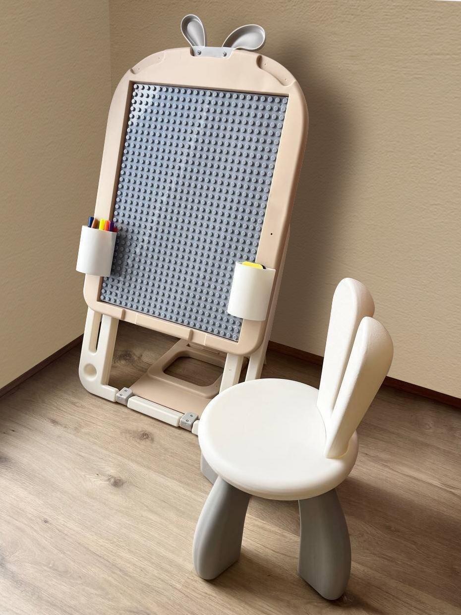 Мольберт детский двухсторонний Lumpurini Missi Vario Comodo со стулом/с конструктором/магнитной доской для рисования (dfd44235) - фото 12