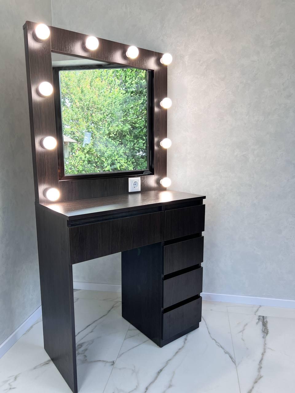 Туалетный столик с зеркалом и подсветкой/розеткой 1600x800 мм