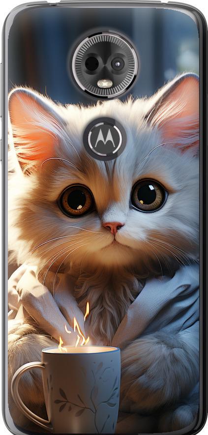 Чехол на Motorola Moto E5 Plus White cat (5646u-1412-42517)