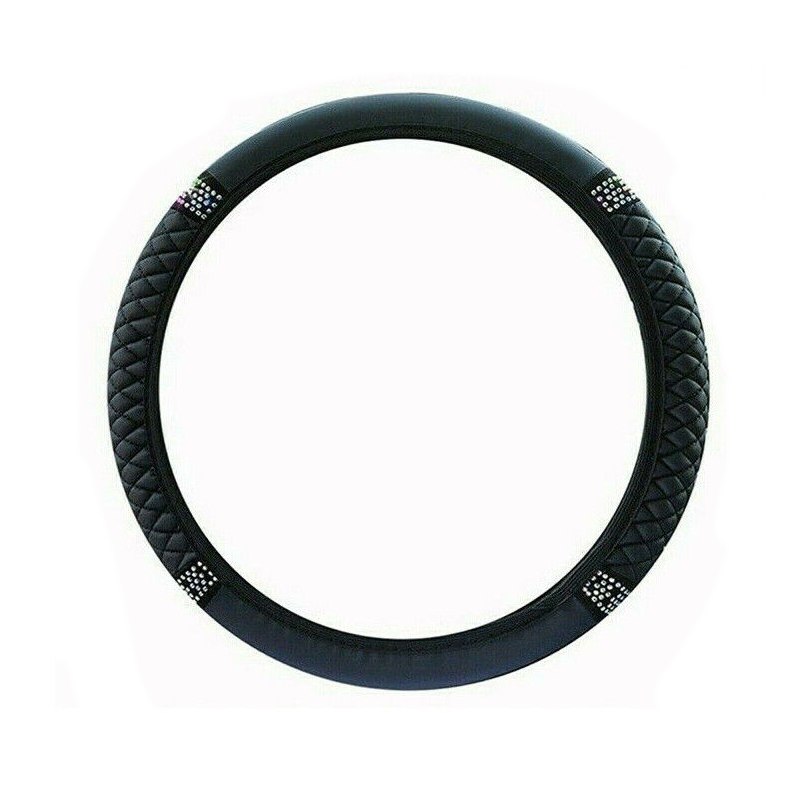 Чехол-оплетка на руль со стразами 37-38 см Черный (13949108)