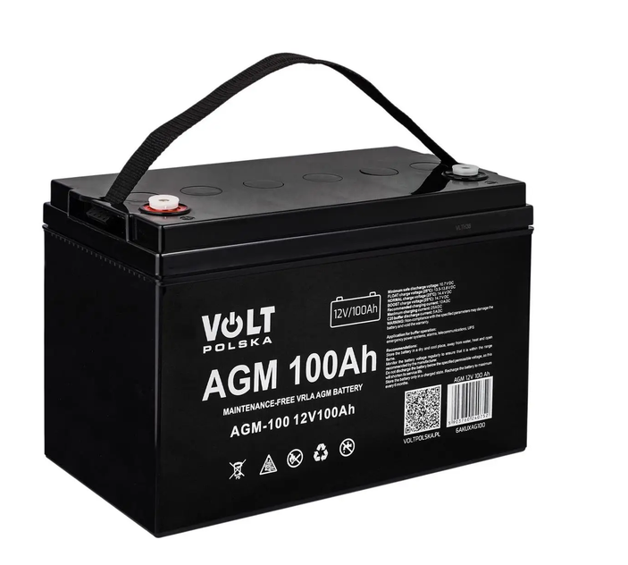 Акумулятор AGM Volt Polska 12 В 100 А·год 750 А герметичний (4202)