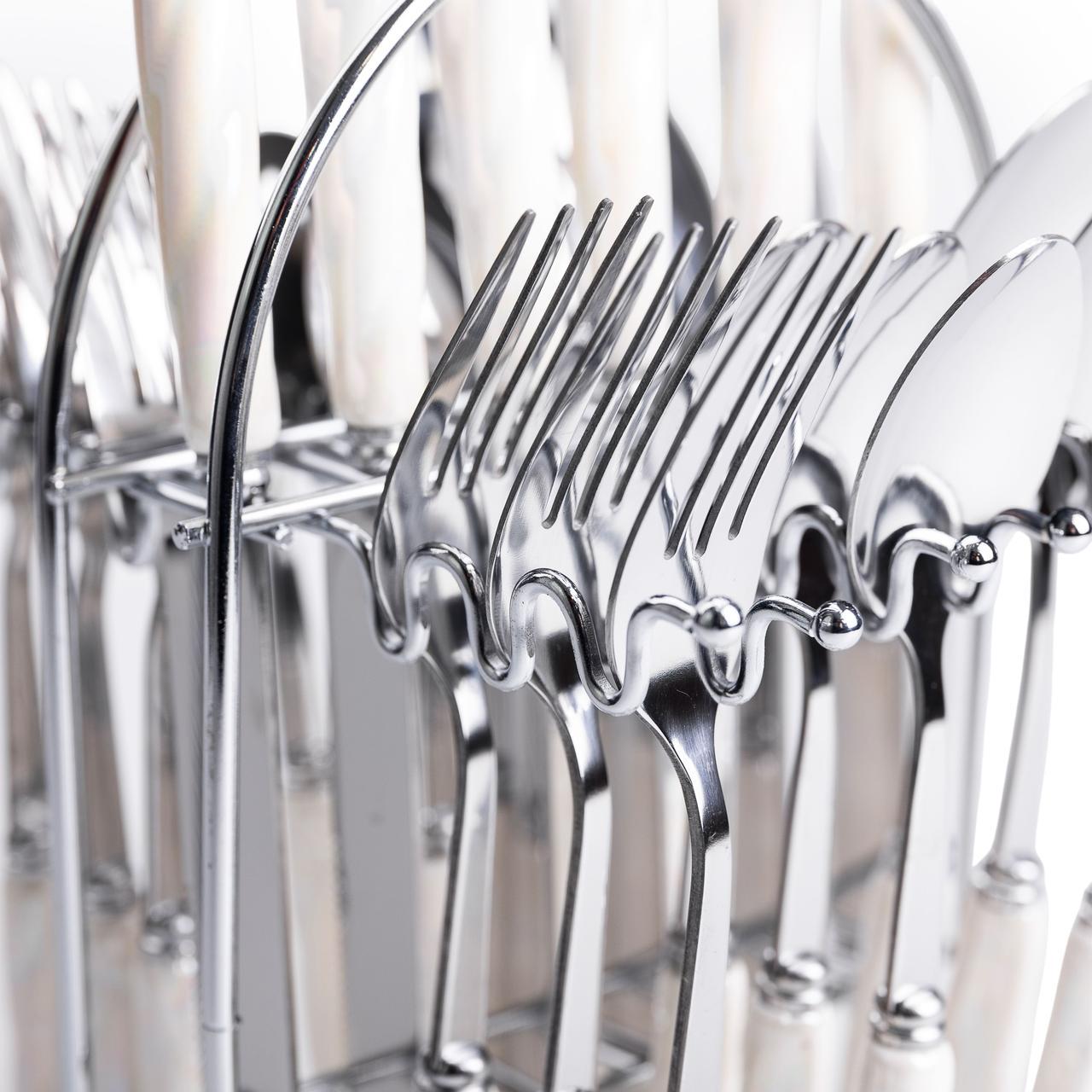 Набір столових приборів на підставці 24 пр. з керамічними ручками (HP-20-50) - фото 6