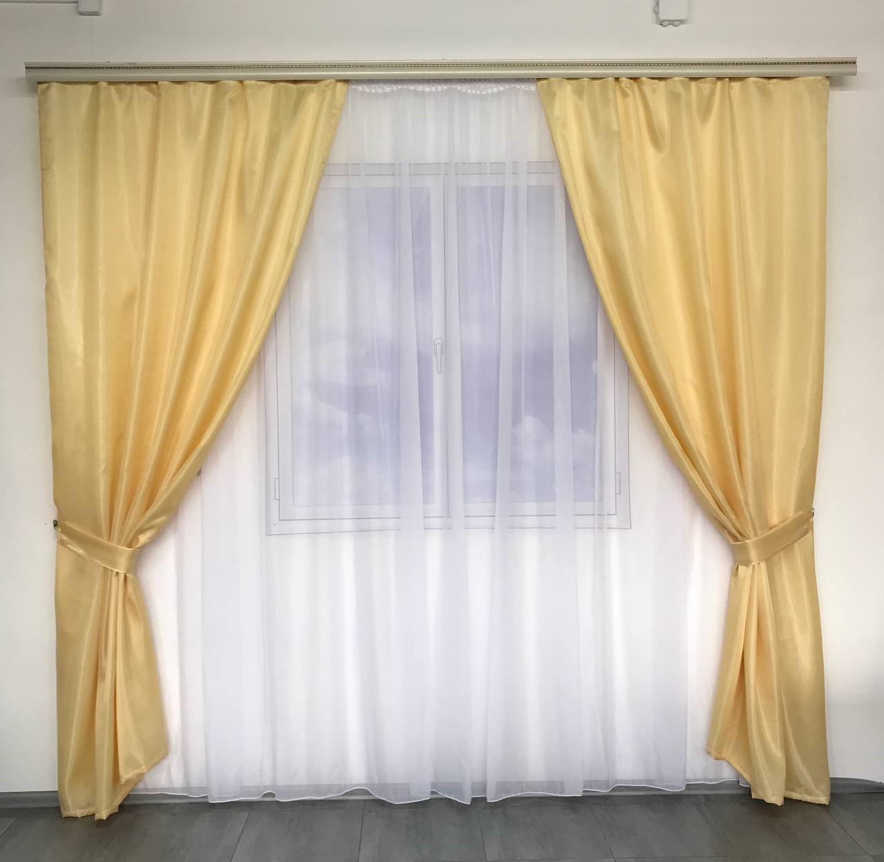 Комплект підшитих штор з монорею ALBO 150x270 см Бежевий (SH-F-3) Комплект підшитих штор з монорею ALBO 150x270 см Бежевий (SH-F-3)