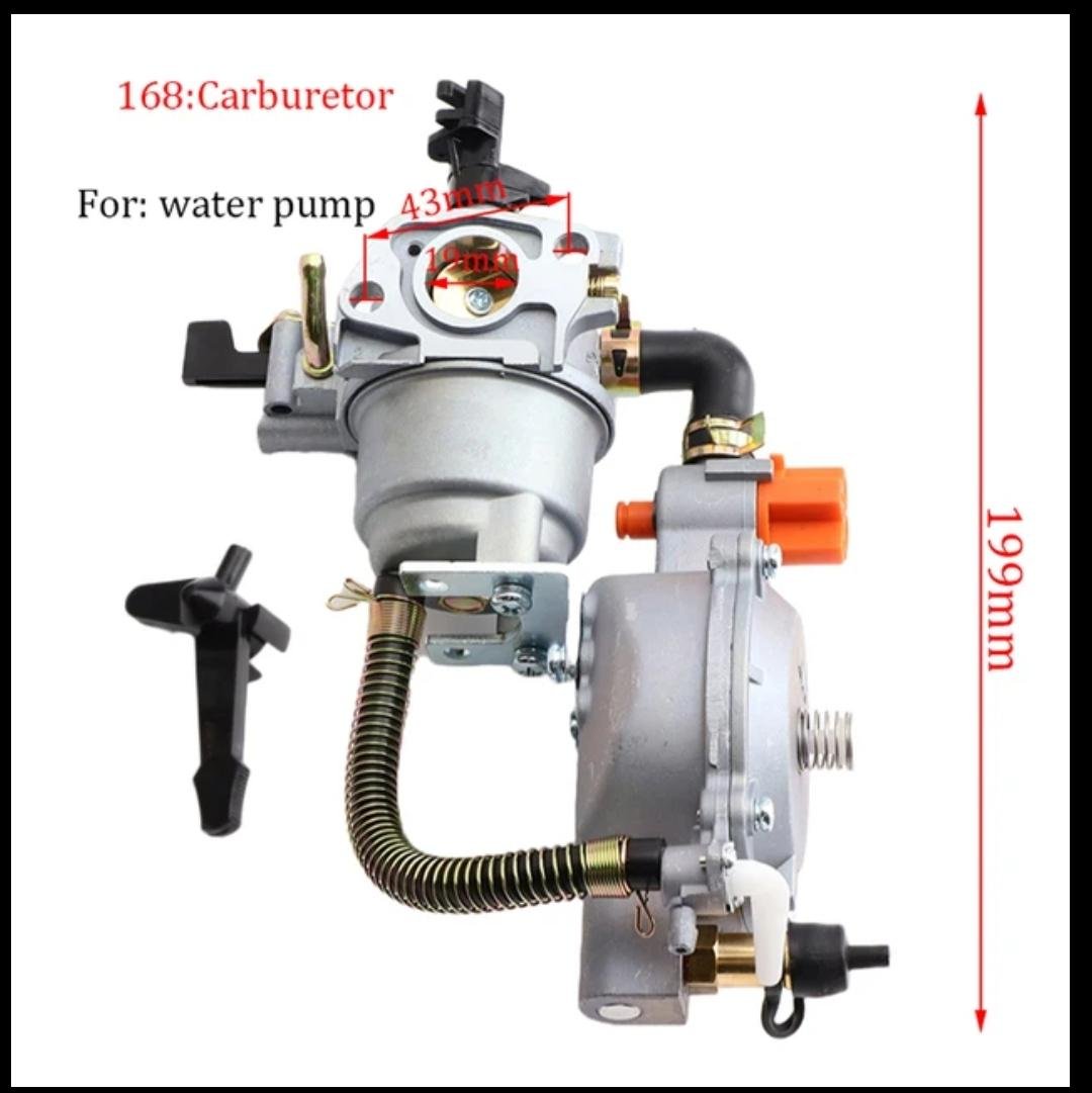 Карбюратор генератора з краном палива 168F/170F двохпаливний газ/бензин 4,0-8,0 кВт - фото 3 Карбюратор генератора з краном палива 168F/170F двохпаливний газ/бензин 4,0-8,0 кВт - фото 3