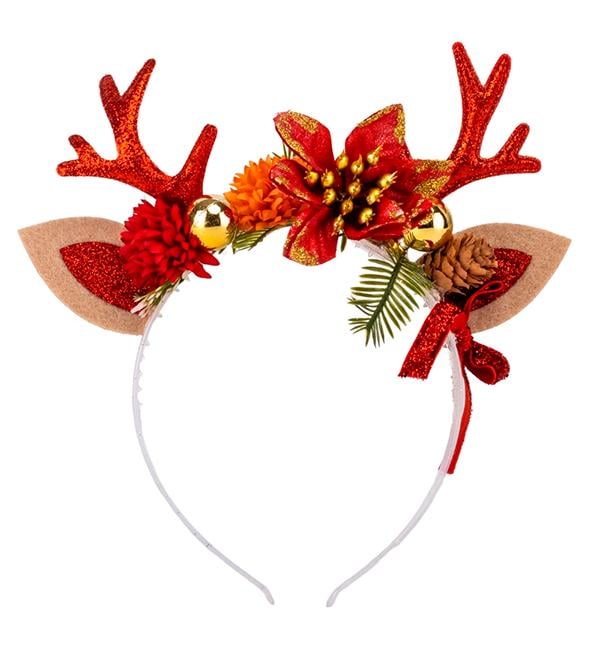 Новогодний обруч Рождественский олень 21 см (10591)