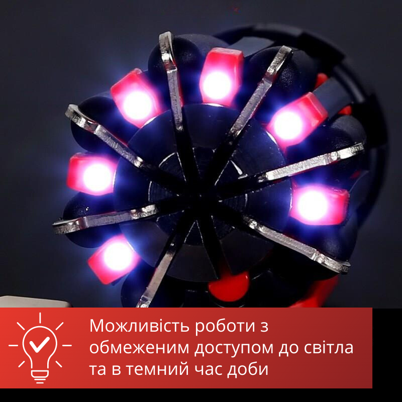 Викрутка універсальна Multi-Screwdriver Torch 8в1 в компактному дизайні з підсвічуванням Чорний з червоним (05896) - фото 6