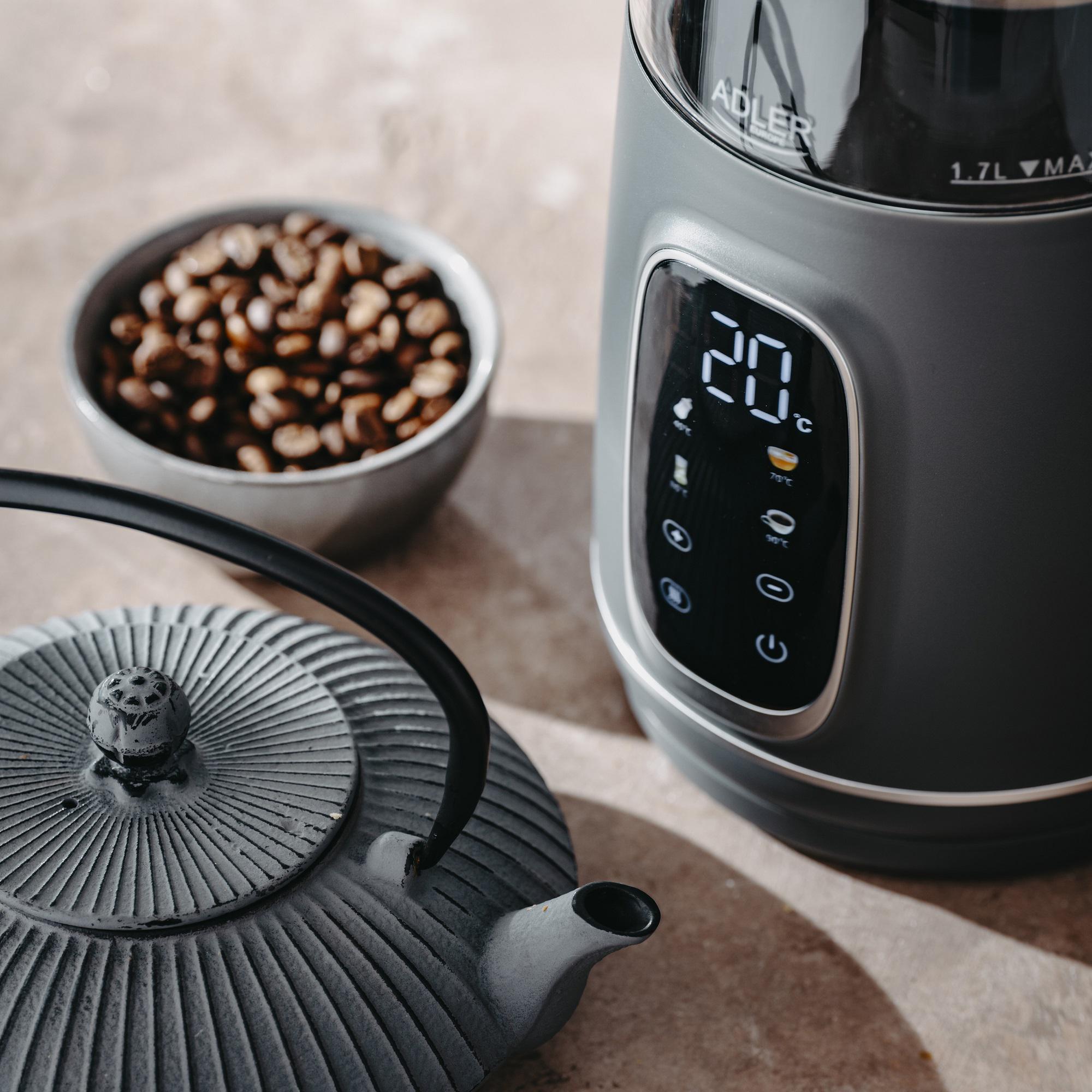 Электрочайник Adler AD 1305 пластик/стекло дисплей/регулятор температуры 1,7 л Grey (27222476) - фото 10