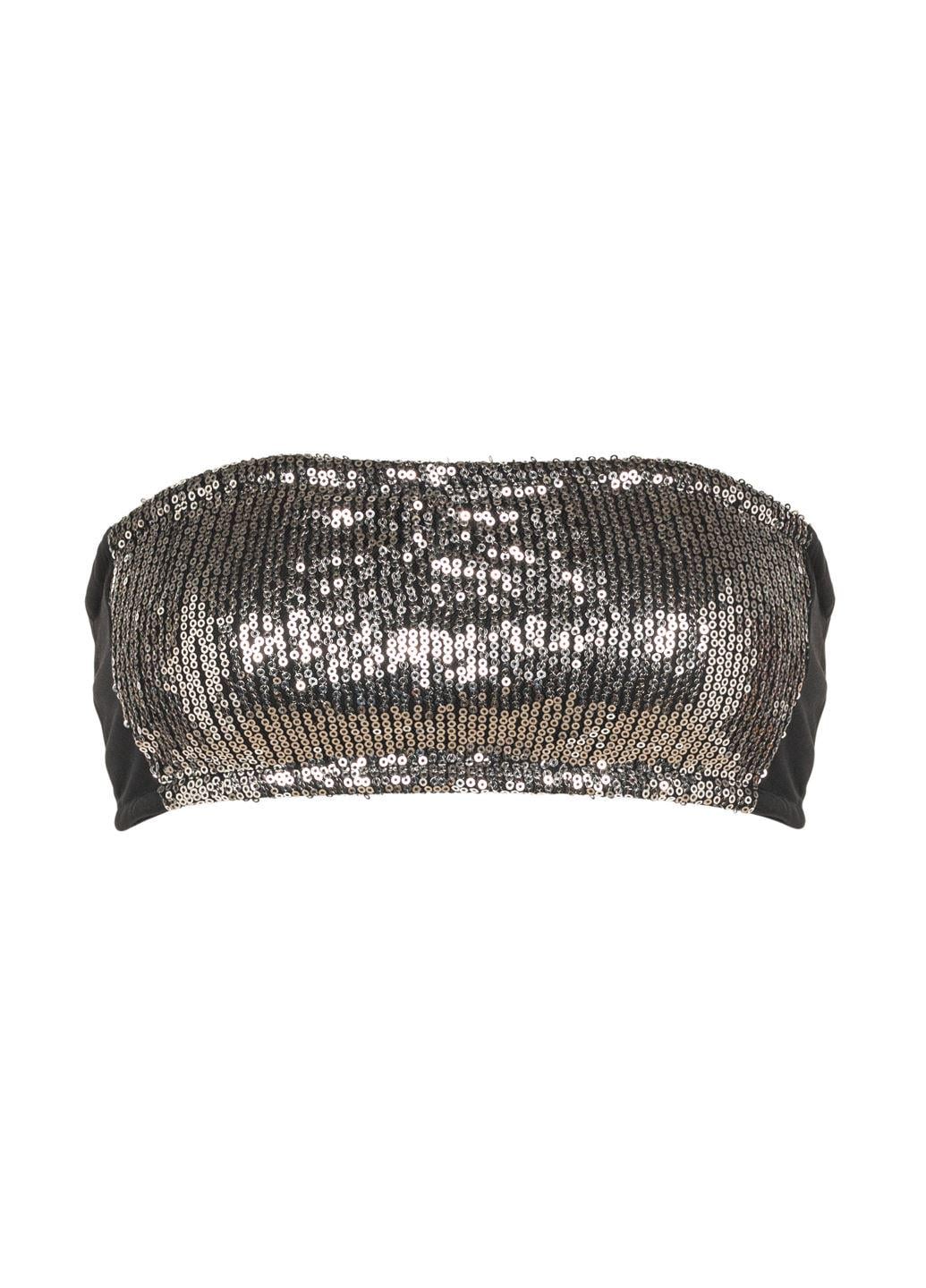 Топ женский ONLY с пайетками L Серебряный (STK002006-42)