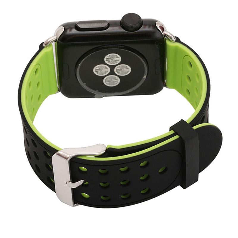 Двухсторонний ремешок с перфорацией Primo для Apple Watch 38 мм/40 мм Black/Green (619889997)