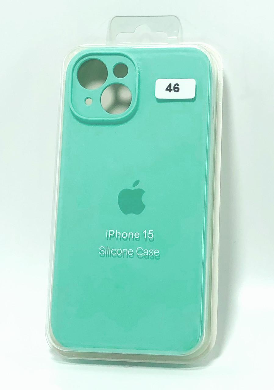 Чехол для телефона iPhone 15 Silicone Case FULL Camera №46 mint gam