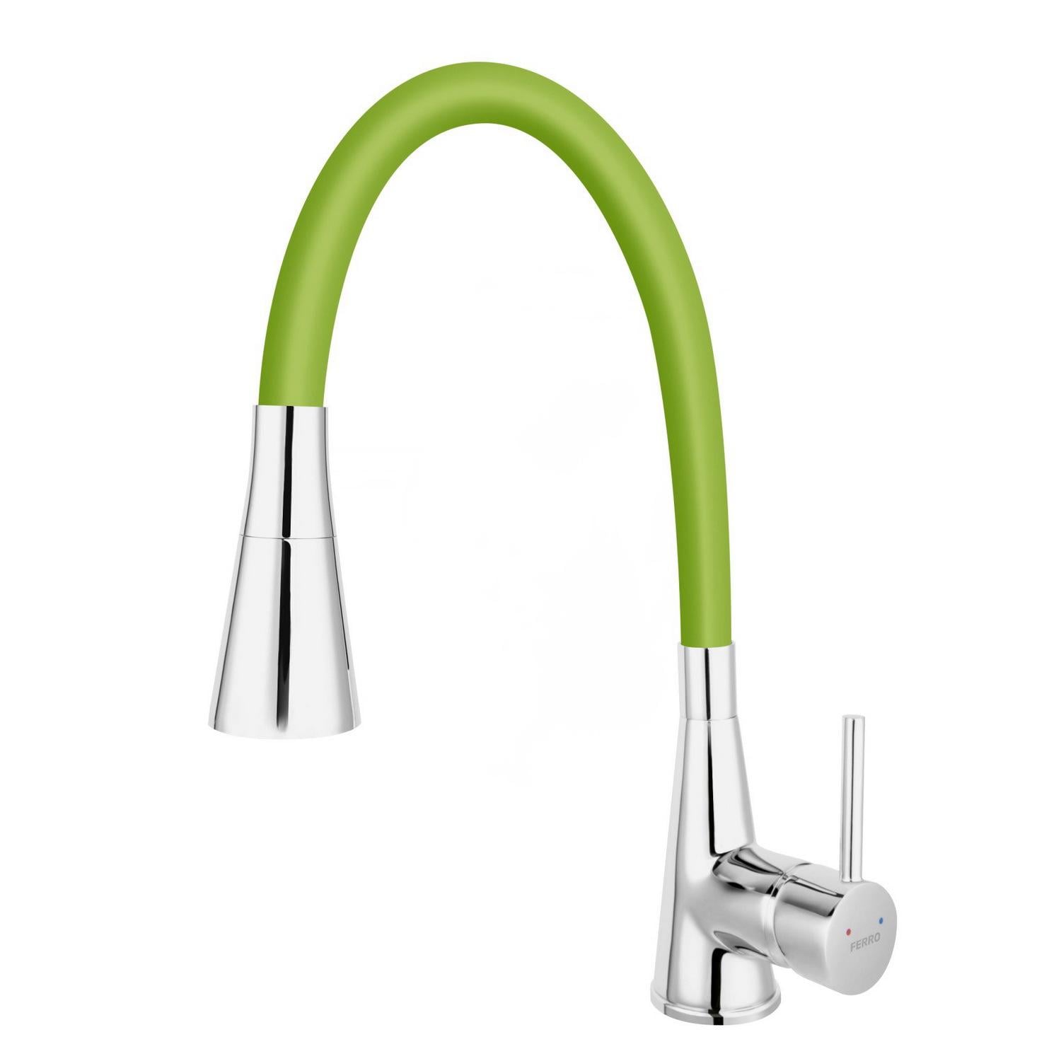 Смеситель для кухни Ferro Zumba II BZA42G с гибким изливом Зеленый (174779)
