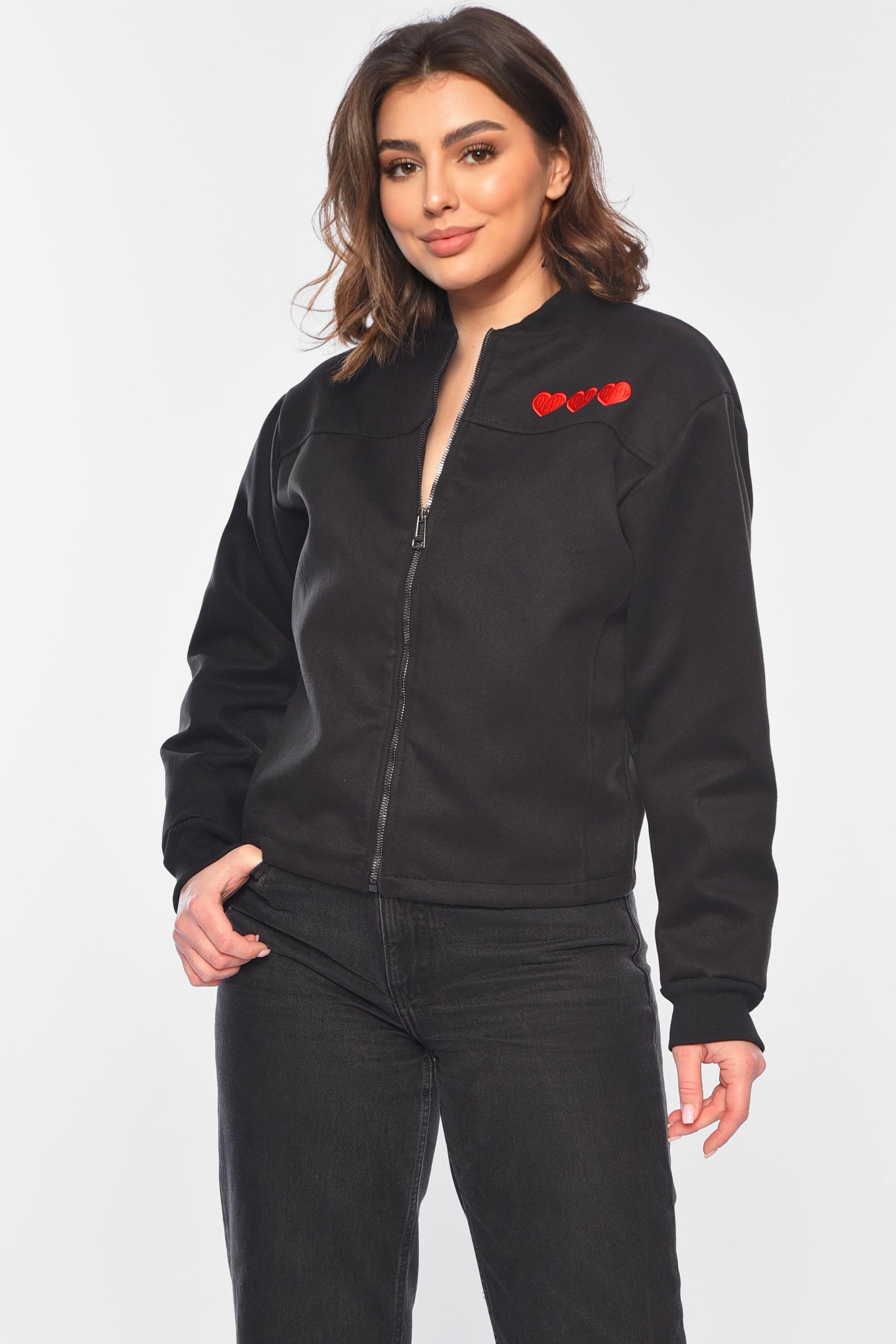 Бомбер жіночий 197196 S-M Чорний Бомбер жіночий 197196 S-M Чорний