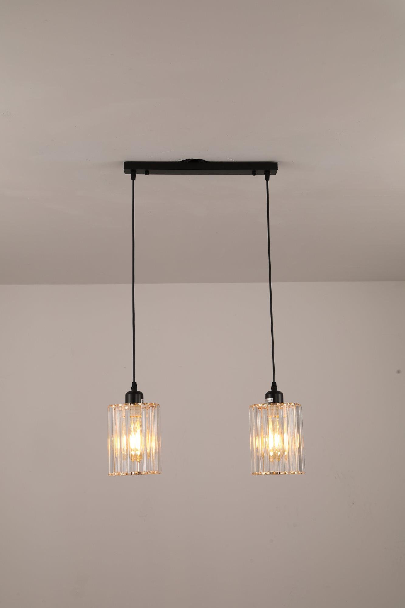 Люстра пвідвісна Sirius GLD-20996-2 BK/CR на 2 плафони