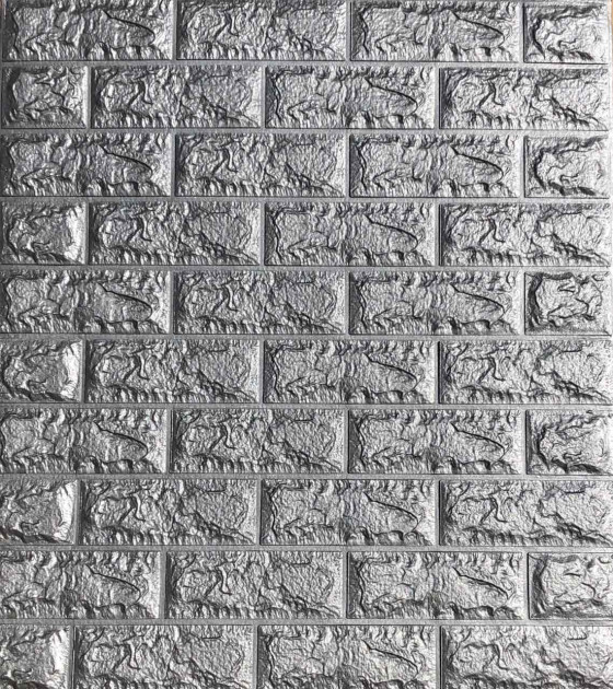 Самоклеюча 3D панель Sticker Wall 700x770x7 мм Сіра цегла (00162)