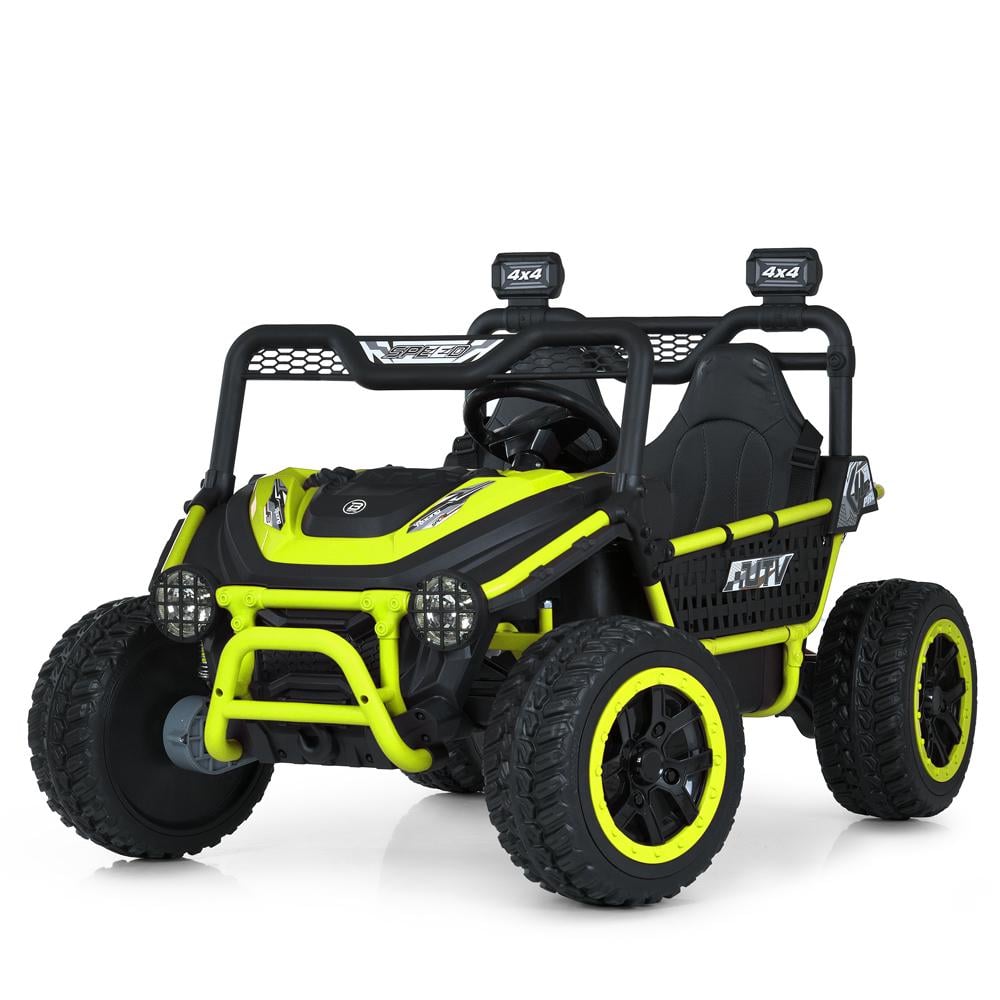 Детский электромобиль двухместный Bambi Jeep M 6208EBLR 4W Зеленый
