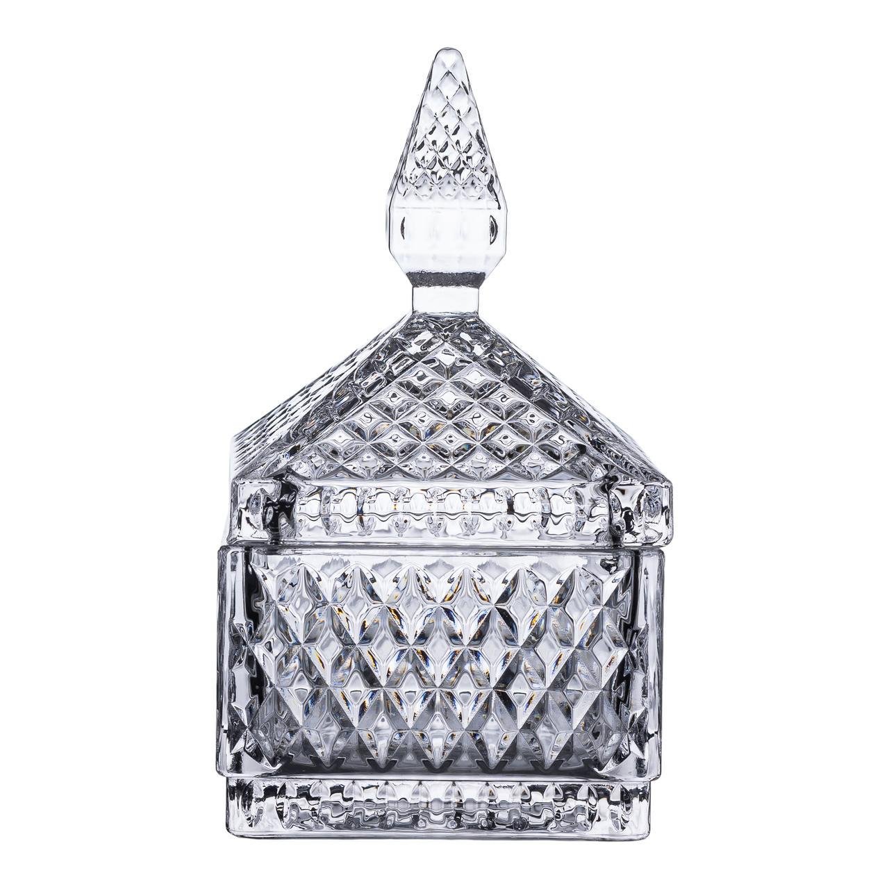 Цукерниця скляна з кришкою квадратна 8,5х8,5х15 см (5973) - фото 5 Цукерниця скляна з кришкою квадратна 8,5х8,5х15 см (5973) - фото 5