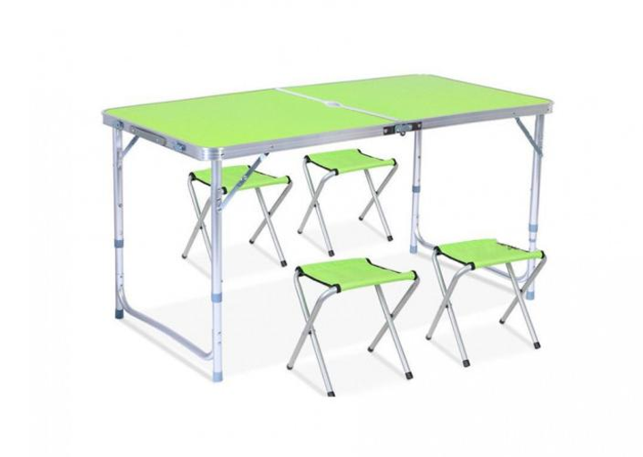 Стол для пикника Easy Camping раскладной металлические стулья 4 шт. Зеленый Стол для пикника Easy Camping раскладной металлические стулья 4 шт. Зеленый