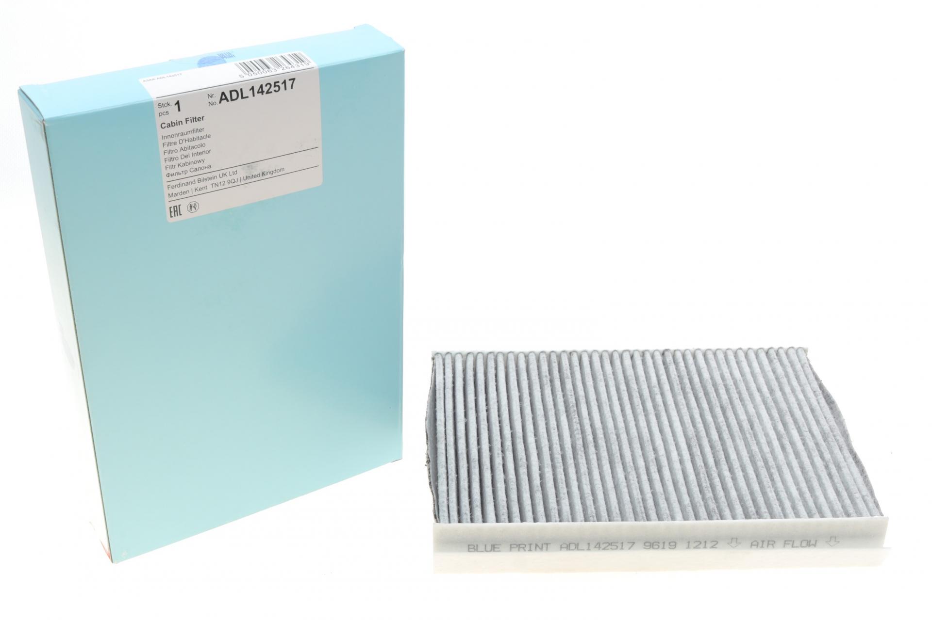 Фильтр салона BLUE PRINT для Fiat 500L/500X 12-/Jeep Compass/Renegade 17- угольный (ADL142517)