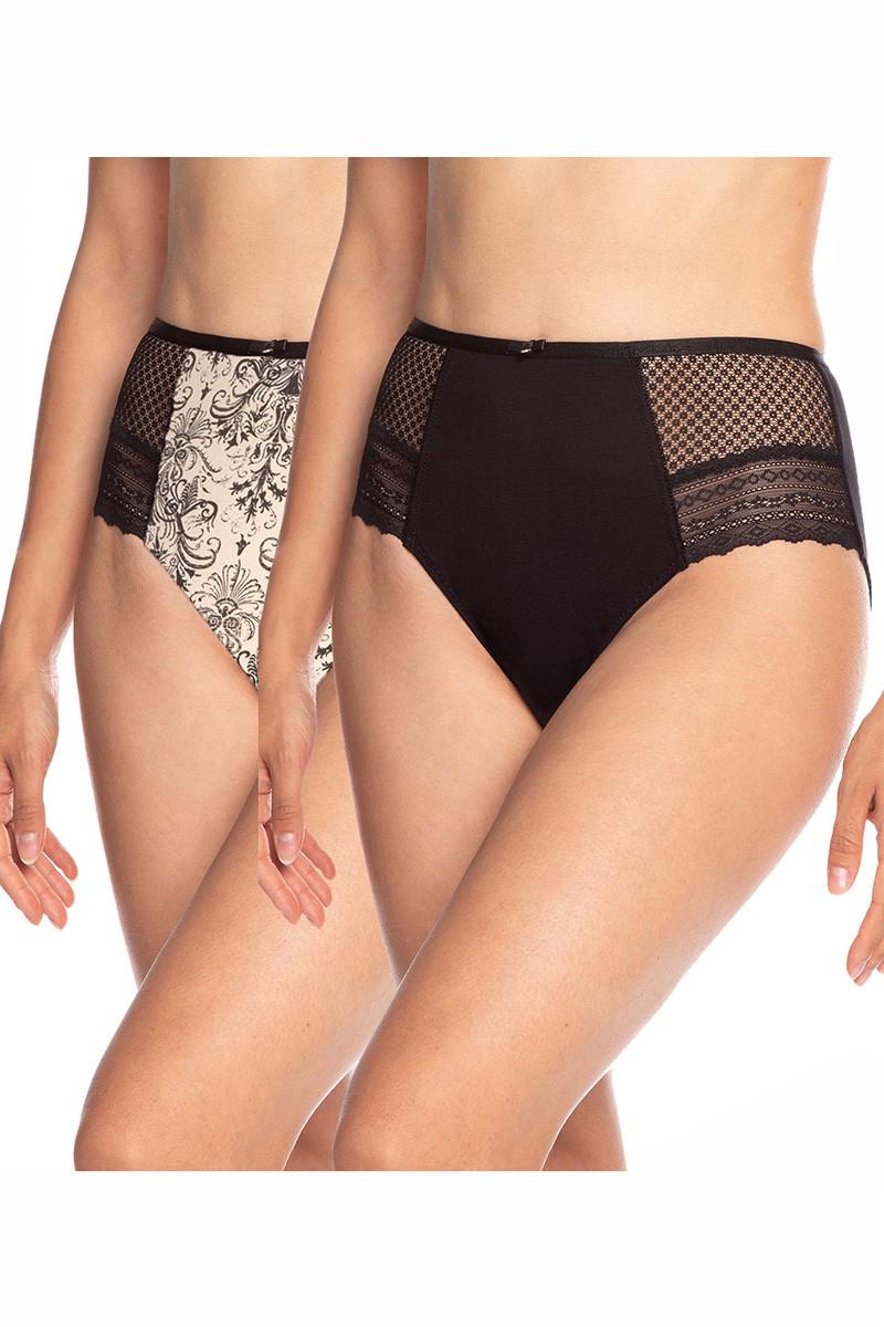 Трусики слип Lama р. 5/XL 2 шт. Бежевый/Черный (75146) Трусики слип Lama р. 5/XL 2 шт. Бежевый/Черный (75146)