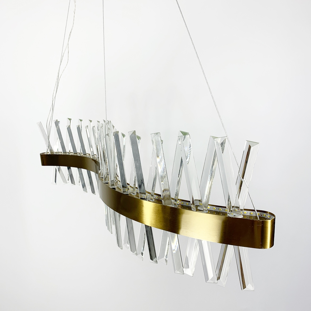 Люстра видовжена з кришталевоподібними паличками 100 см (7006-1000S) - фото 5