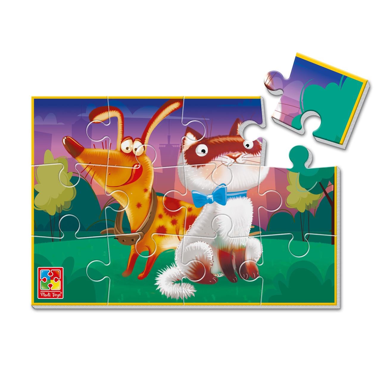 Пазли м'які Vladi Toys А5 Кіт та собака 12 ел. (VT1103-86)