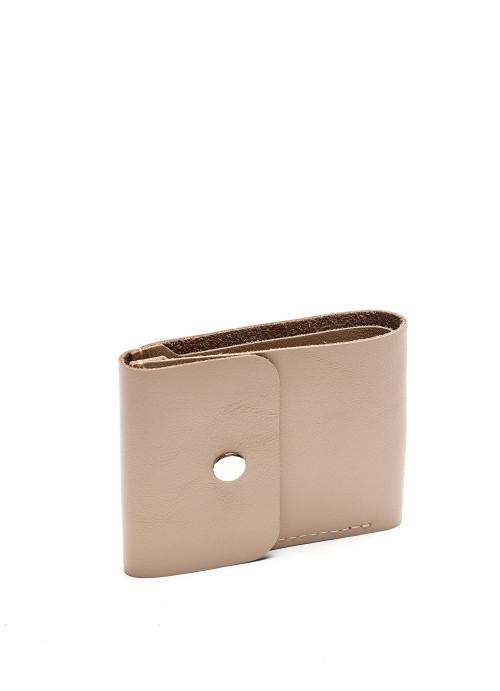 Кошелек женский на кнопке Sambag из натуральной кожи Бежевый (10810119)