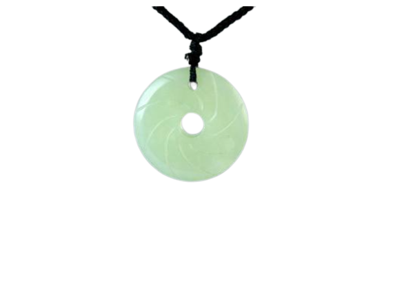 Амулет із каменю нефрит Вань 3,0x3,0x0,5 см (t07642)