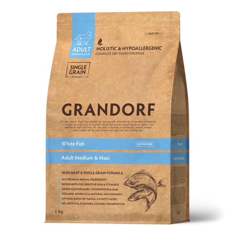 Корм сухой гипоаллергенный для собак Grandorf White Fish Medium & Maxi 1 кг (24148920)