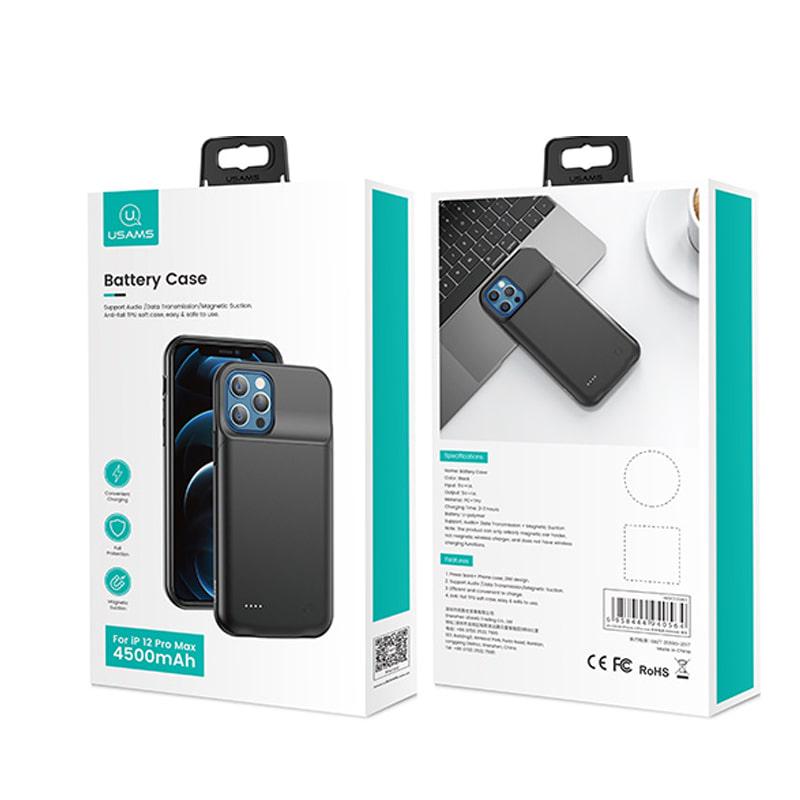 Повербанк-кейс Usams Battery Case для iPhone 12 Pro Max 4500 mAh US-CD158 (334485b8) - фото 4