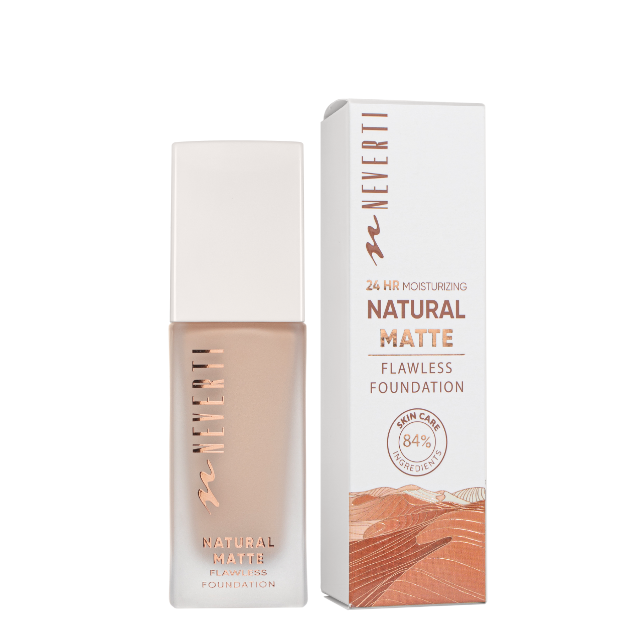 Тональная основа Neverti Natural Matte NP302 001 Porcelain матирующая увлажняющая Айвори
