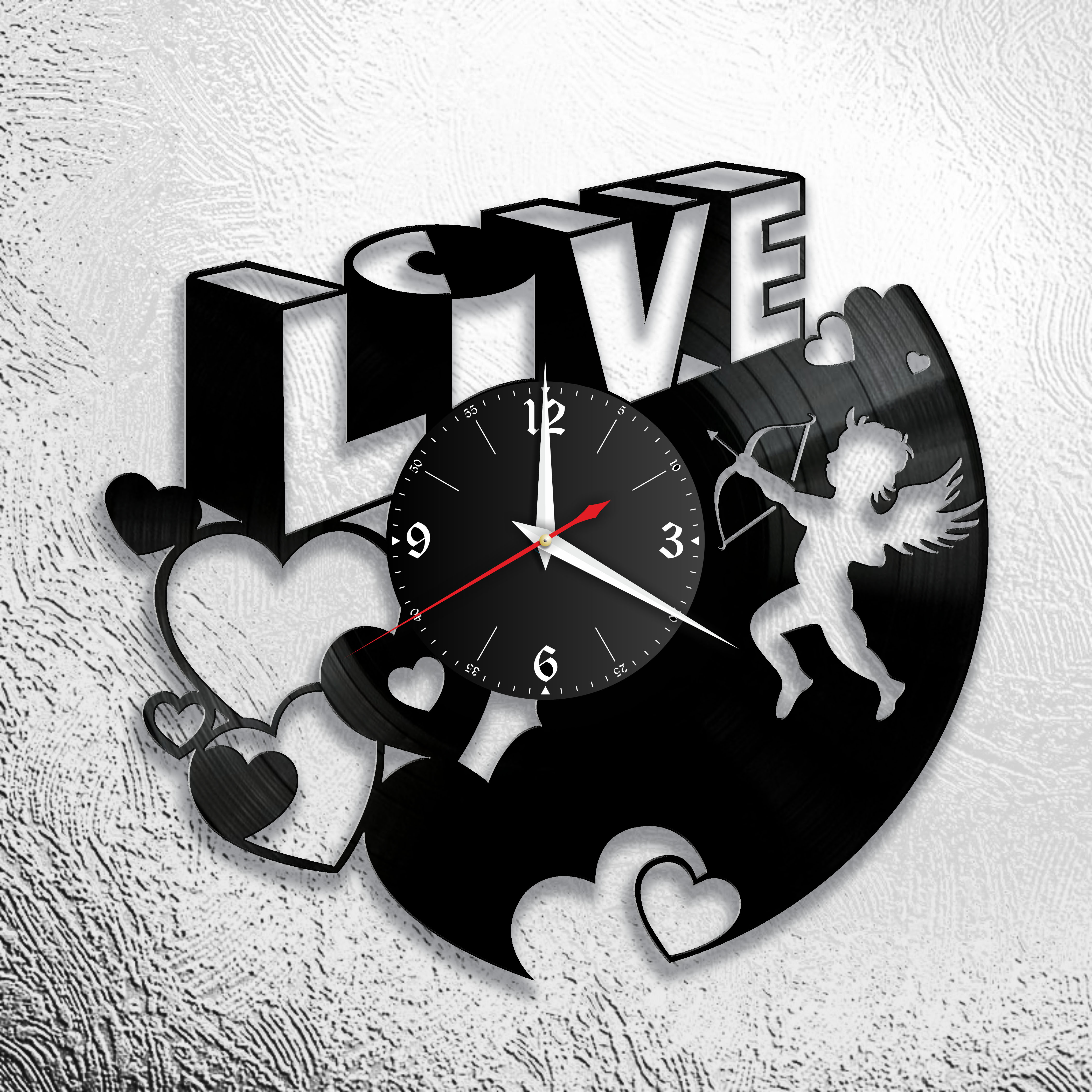 Часы настенные Любовь 0569 из виниловой пластинки