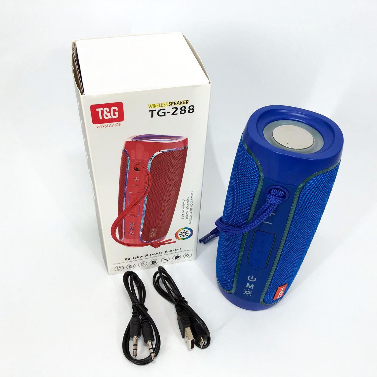 Портативна колонка Bluetooth з LED підсвічуванням Синій (TG288) - фото 10 Портативна колонка Bluetooth з LED підсвічуванням Синій (TG288) - фото 10