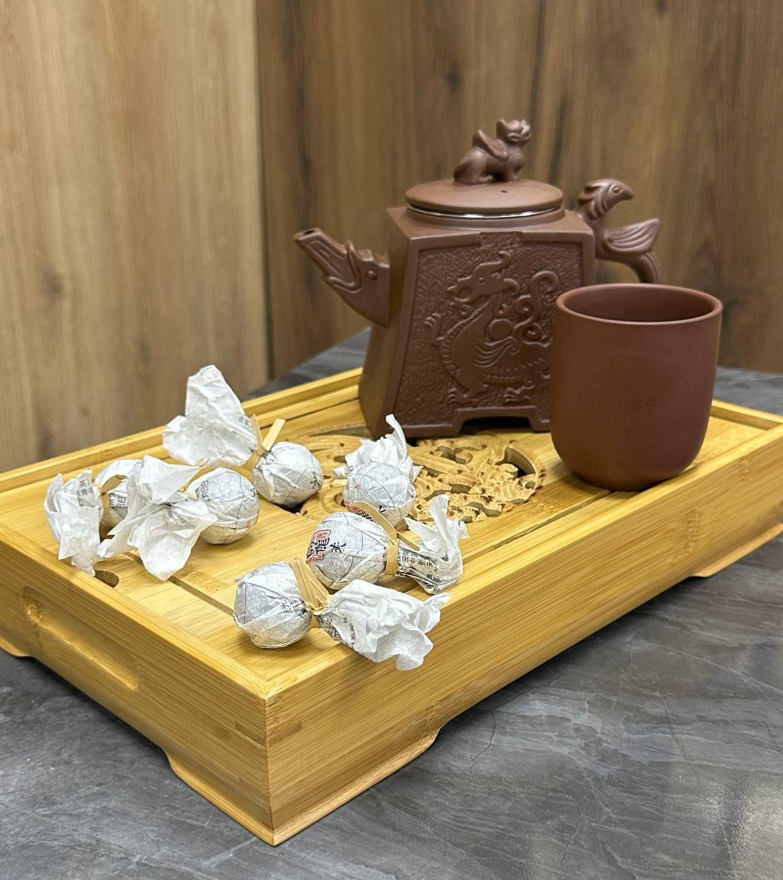 Таця-чабань для чайної церемонії Кантон дерев'яна прямокутна 35х23х6,5 см (OS-T1202) - фото 3