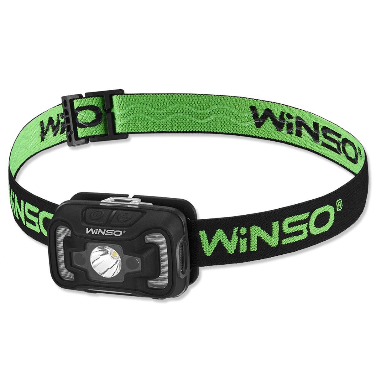 Ліхтар налобний Winso 260 Lm/5 W CREE XTE+COB 3xAAA з сенсором Біло-червоний