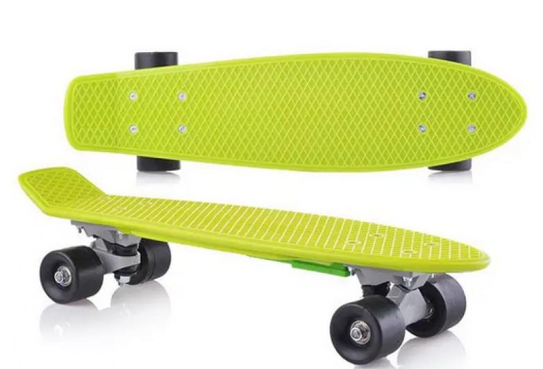 Пенниборд Doloni Toys 0151/5 колеса из бесшумного полиуретана закреплены на металлической подвеске Салатовый - фото 2