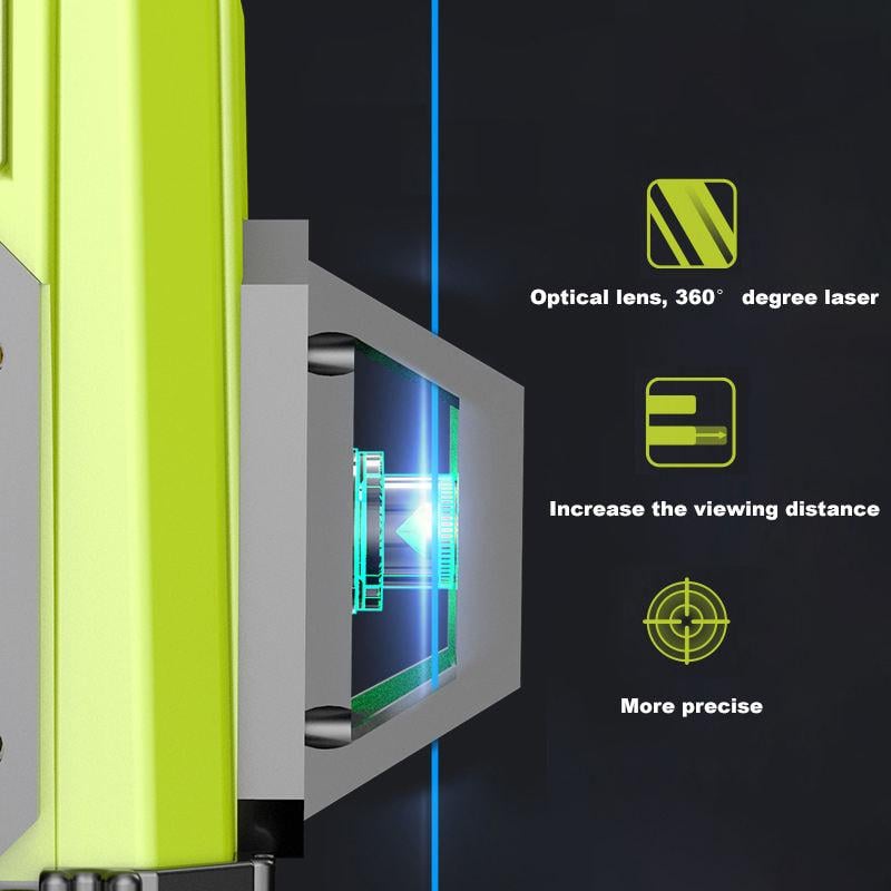 Лазерный уровень 4D ZhiPu 16-линейный горизонтальный/вертикальный самовыравнивающийся 360° (970229463) - фото 4